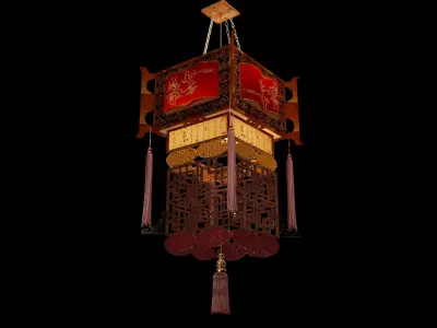 Chinese palace lantern 3D model 5