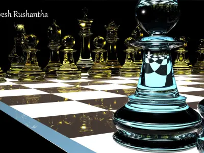 Chess Board Low-poly 3D model