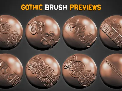 50 Gothic Trim Brushes  and  3D Models   Vol 23   3D model