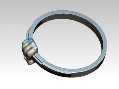 Fury Lightning Strike Hand Punch Fist Jewel Ring 3D print model