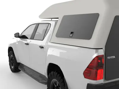 Toyota Hilux Double Cab with Custom Closed Canopy 3D model