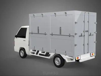 PARCEL COURIER LETTER CARRIER CARGO BOX TRUCK CAR CONTAINER UTE 3D model