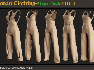 47 Woman Clothing- MEGA PACK 4 3D model