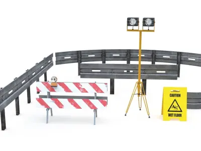 City Street Props Low-poly 3D model