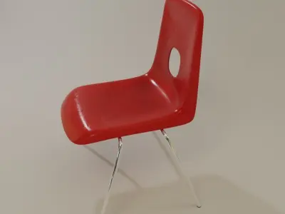 Plastic Chair for Game Engines PBR Low-poly 3D model