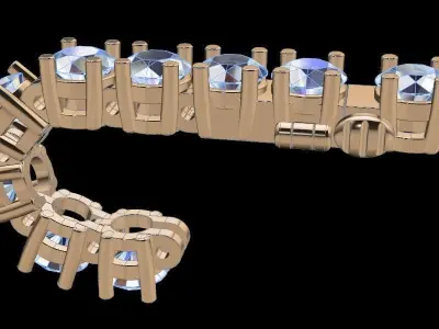 Diamond Tennis Bracelet 4MM 3D print model