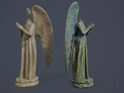 Dead Angel statue PBR Low-poly 3D model