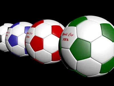 Footballs Classic colored 3D model