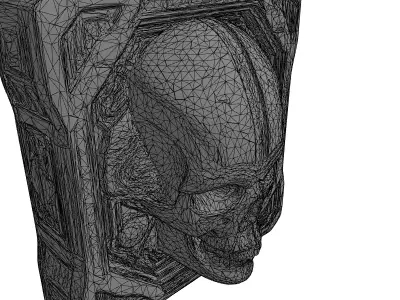 Alien Skull Ancient SciFi Relief Low-poly 3D model