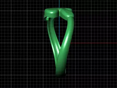 X alphabet bypass shell hallow ring 3D print model
