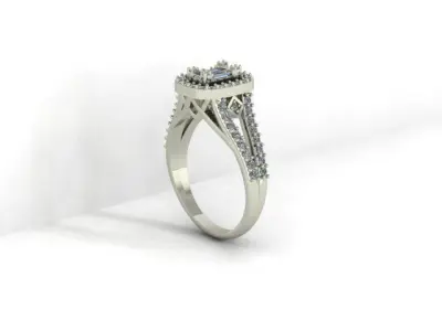 Baguette Diamond Ring 3D print model