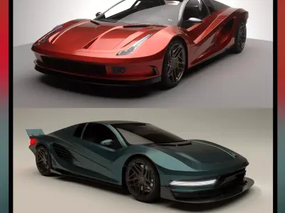 Two Concepts Car  3D Model Pack