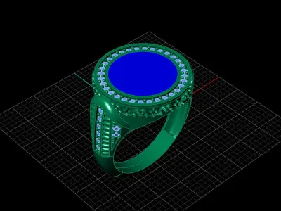 Print Ready STL 3DM  Gents Rings Diamond Men Ring  3D print model 64