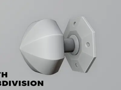 Luxury Gold Door Knob - Photoreal Interior Handle 3D Model 3D model