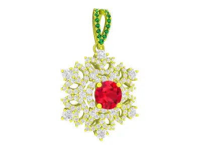 5055 luxury hongkong diamond women pendant  3D print model