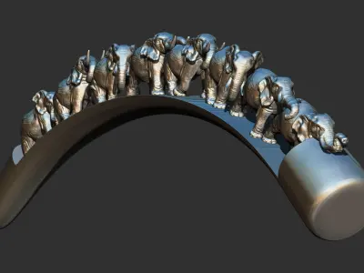 Carved Ivory Elephant Bridge 3d printable model tusk V1 3D print model