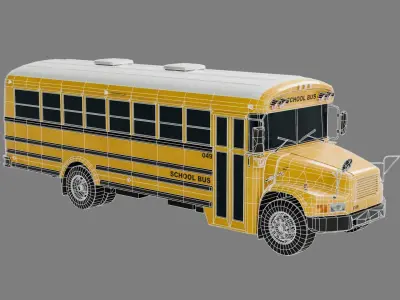 Low Poly School Bus with 4K Textures Low-poly 3D model