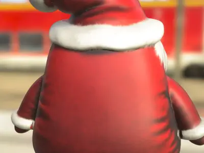 Santa Claus doll plushie Low-poly 3D model