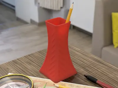 Pen holder - vase 03  Free 3D print model