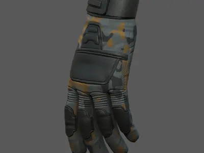 Gloves military combat soldier armor scifi fantasy armor  Low-poly 3D model