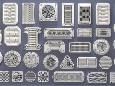  Industrial Kitbash-6 - 35 pieces 3D model