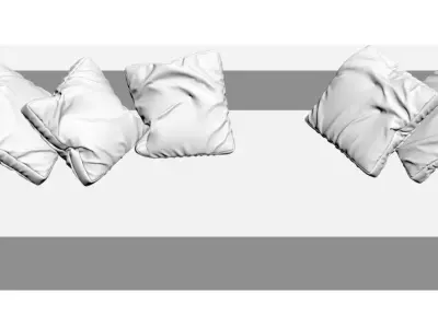 Five sofa cushions 3D model