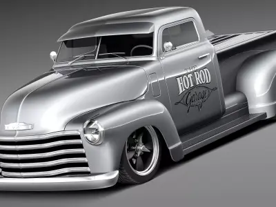 Chevrolet Pickup 1950 Street Rod Custom 3D Model 3D model