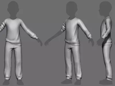 Kid Outfit  GameReady Low-poly 3D model