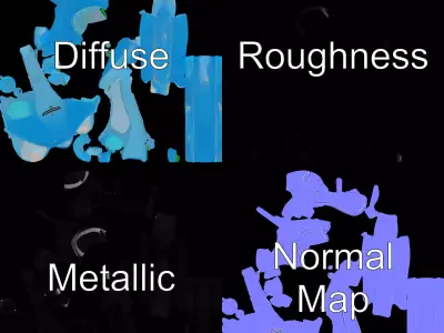 Futuristic Cyan Motorcycle model pack Low-poly 3D model