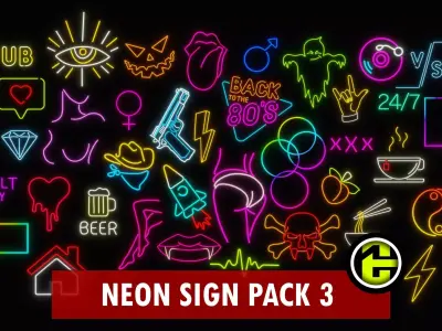 Ultimate Neon Sign pack 3 Low-poly 3D model