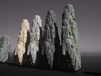 Modular Mega Rock Pack - Granite Low-poly 3D model