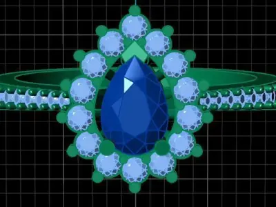 Luxury Wedding Diamond Ring 3D print model