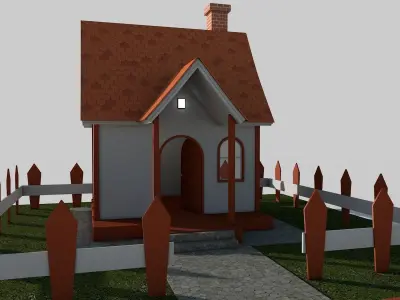 Cartoon House Low-poly 3D model