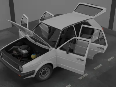 1980s Classic Car 3 Fully Featured Low-poly 3D model