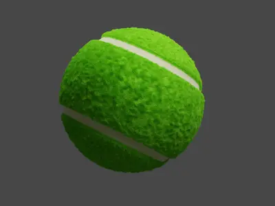 Realistic Procedural Tennis Ball Model Low-poly 3D model