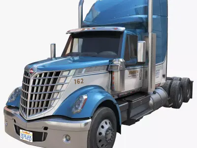 International LoneStar sleeper truck Low-poly 3D model