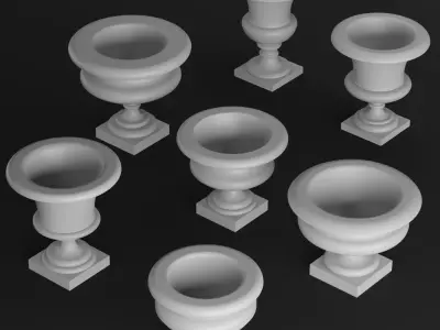 Classic vase set 1 3D model