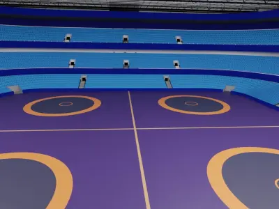 Wrestling Stadium Low-poly 3D model