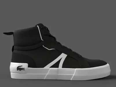 Lacoste Mid Canvas Sneakers-BlackWhite Low-poly 3D model
