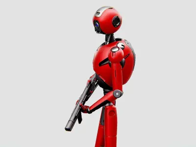 BATTLE DROID X-4000 Rigged for Unreal Engine - Unity - MIXAMO  3D model