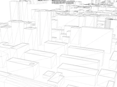 Modern birdseye view of urban planning Urban buildings office 3D model