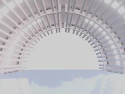 Tunnel arched structure with roof 3D model