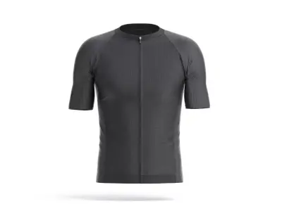 Black Men Cycling Jersey - bicycle zipper sport t-shirt 3D model