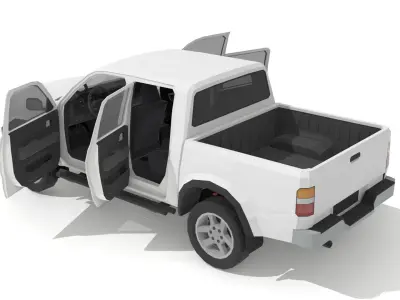3 Generic low-poly  pickups Low-poly 3D model