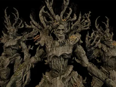 Tree ent ash low-poly game engine ready 3D model Low-poly 3D model