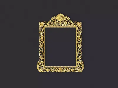 mirror gold ornate frame 3D model