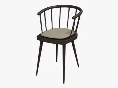 Wooden Chair 001 Low-poly 3D model