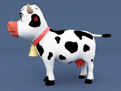 Cow Cartoon - Low -poly Low-poly 3D model