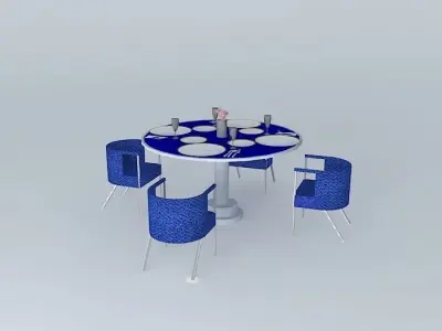 s dining table and chairs Free 3D model