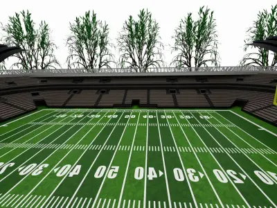 American football stadium Low-poly 3D model 12